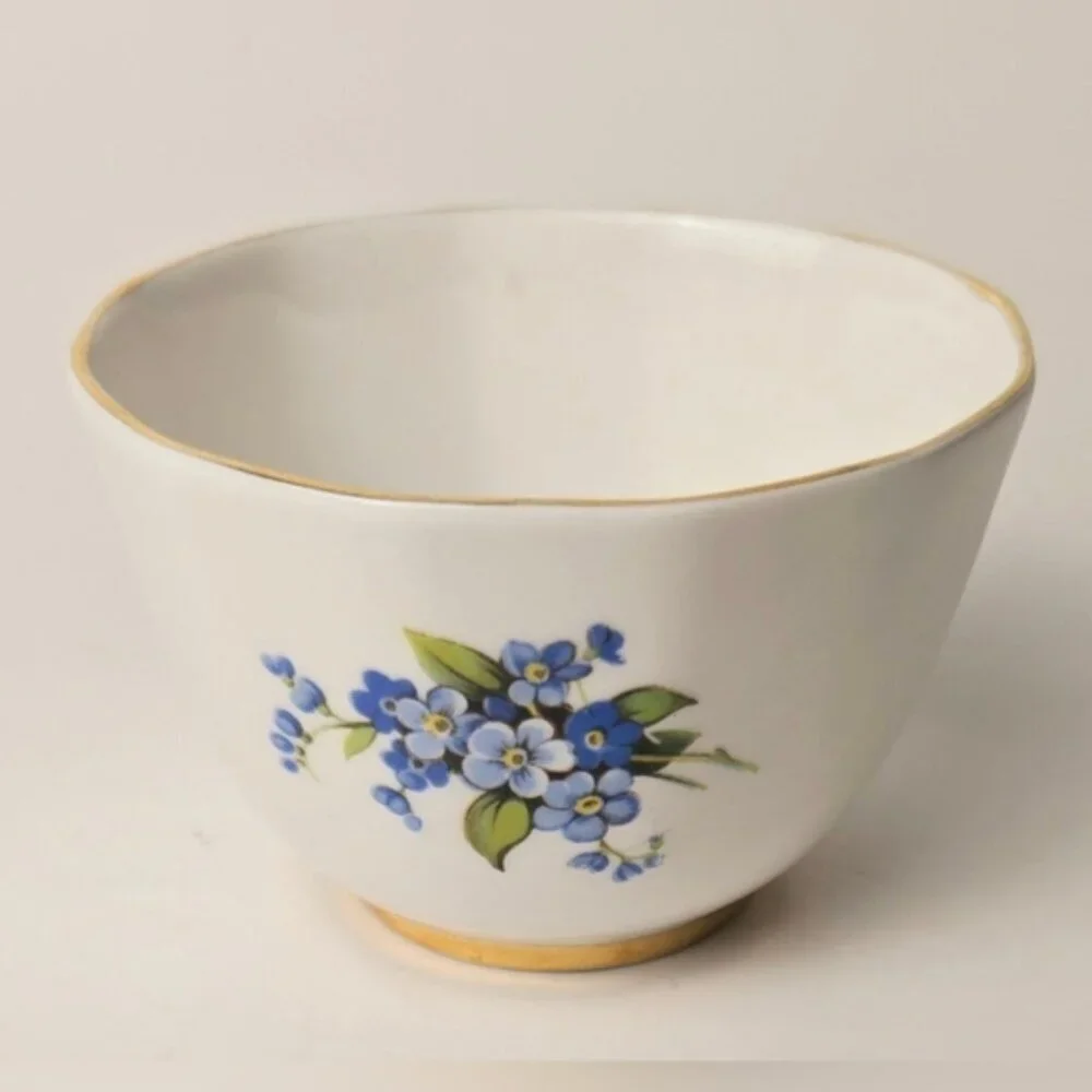 Vintage Windsor Bone China Creamer Sugar Bowl Forget Me Not England